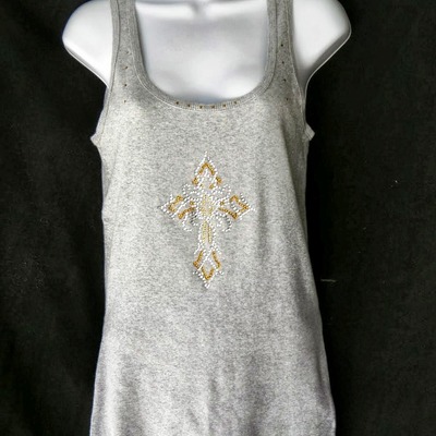 Silver & topaz cross