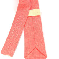 Coral  necktie Mens Tie Skinny Necktie  - Thumbnail 2