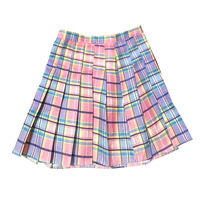 Harajuku new gradient pink plaid pleated skirt - Thumbnail 4