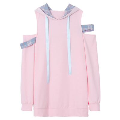 New sweet cute off-the-shoulder hoodie