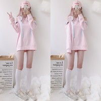 New sweet cute off-the-shoulder hoodie - Thumbnail 3