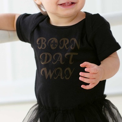 Born dat way baby- new orleans saints infant tutu 