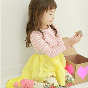 Pink Stripe Eyelet Dress - Thumbnail 1