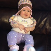 Crochet Cupcake Hat Multi-color Pink - Thumbnail 1