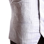 White Embroidered Pinstripe Vest Waistcoat-3