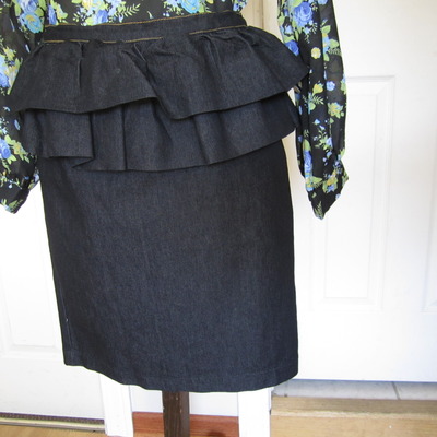 Peplum jean skirt 