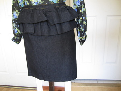 Peplum Jean Skirt 