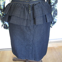 Peplum Jean Skirt  - Thumbnail 1