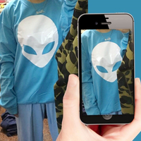 Harajuku Alien Print Sweatshirt - Thumbnail 2