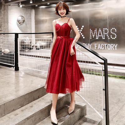 Burgundy sweetheart neck short prom dress, homecoming dress - Thumbnail 5