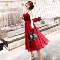 Burgundy sweetheart neck short prom dress, homecoming dress - Thumbnail 3