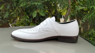 Handmade Men's Monk Shoes, Men's Cow White Leather Double Monk Strap Formal Shoes.