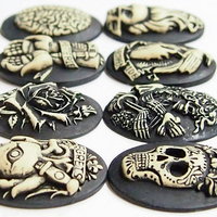 8 Different Gothic 40 mm X 30 mm Cameos, Pirates, Zombies, Cool Creepy Items - Thumbnail 2