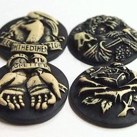 8 Different Gothic 40 mm X 30 mm Cameos, Pirates, Zombies, Cool Creepy Items - Thumbnail 4