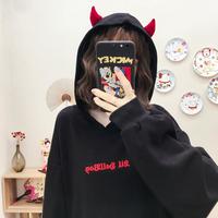 Harajuku Little Devil Hoodie Sweatshirt - Thumbnail 4