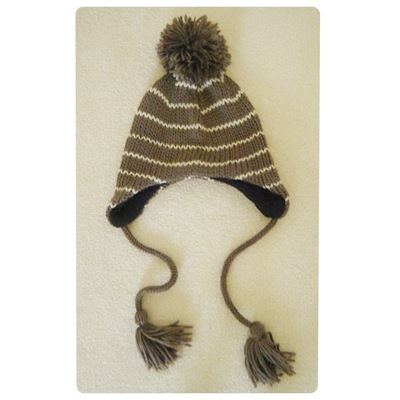 (new with tags) striped olive green beanie