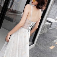 Stylish sweetheart neck tulle long prom dress, evening dress - Thumbnail 3