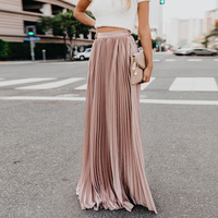 Pink Classy Pleated High Waist Skirt - Thumbnail 1