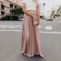 Pink Classy Pleated High Waist Skirt - Thumbnail 2