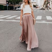 Pink Classy Pleated High Waist Skirt - Thumbnail 3