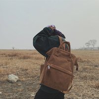 Stylish Solid Color Corduroy Backpacks - Thumbnail 1