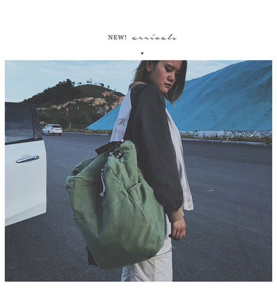 Solid Color Multi Functional Canvas Bag Backpacks