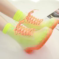 Harajuku New Crystal Jelly Martin Rain Boots Transparent Rain Boots - Thumbnail 2