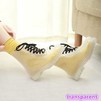 Harajuku New Crystal Jelly Martin Rain Boots Transparent Rain Boots - Thumbnail 4
