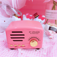 Retro fashion pink bluetooth speaker small stereo mini mobile phone audio - Thumbnail 1