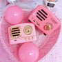 Retro fashion pink bluetooth speaker small stereo mini mobile phone audio-2