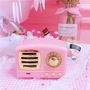 Retro fashion pink bluetooth speaker small stereo mini mobile phone audio-3