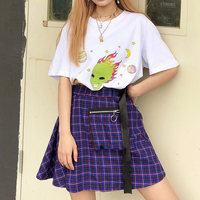 Checker Plaid Pocket A-line Skirt - Thumbnail 1