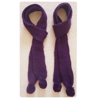 Two purple scarves