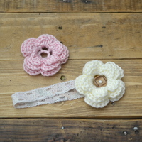 Headband with two flowers - Thumbnail 1