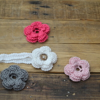 Headband with three flowers - Thumbnail 1