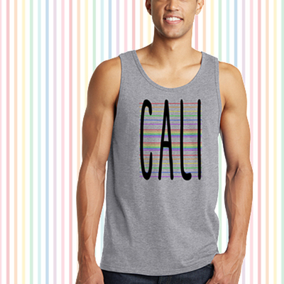 Cali rainbow junior cut tank top