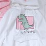 Cute Dinosaur Pattern Hooded Sweatshirt Pullover-2