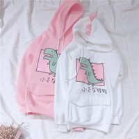 Cute Dinosaur Pattern Hooded Sweatshirt Pullover - Thumbnail 4