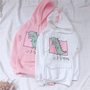 Cute Dinosaur Pattern Hooded Sweatshirt Pullover-4