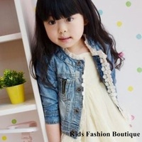 Girls Jeans Jacket with Zippers. 100% Cotton - Thumbnail 1