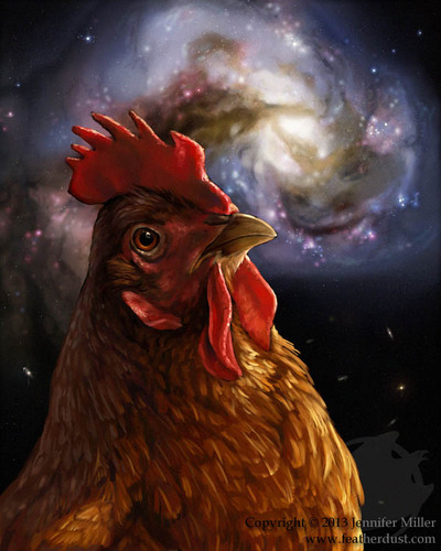 8x10 BEHOLD - Cosmic Chicken Print