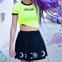 Gothic Star Moon Printed A-line Skirt - Thumbnail 2