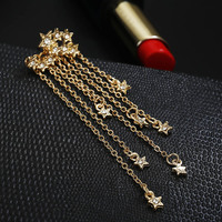 Crystal Stars Gold Earrings - Thumbnail 1