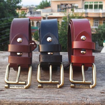 Men's dark brown belts full grain genuine leather,leather belt men