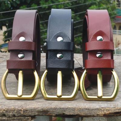 Men's brown belt full grain genuine leather,non-layered,men leather belt