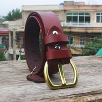 Men's Brown Belt Full Grain Genuine Leather,Non-Layered,Men Leather Belt - Thumbnail 1