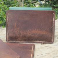 Hand stitched PASSPORT Holder, Passport Card Holder, Travel Passport Case Flights Travel Wallet - Thumbnail 3