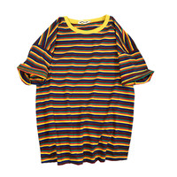 Free Shipping-ULZZANG STRIPED TEE - Thumbnail 2