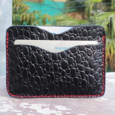 Minimalist wallet women, minimalist wallet black men slim wallet,minimalist wallet, alligator texture wallet, leather tactical card holder