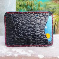 Minimalist Wallet Women, Minimalist Wallet Black Men Slim Wallet,Minimalist Wallet, Alligator Texture wallet, Leather TACTICAL CARD HOLDER - Thumbnail 1